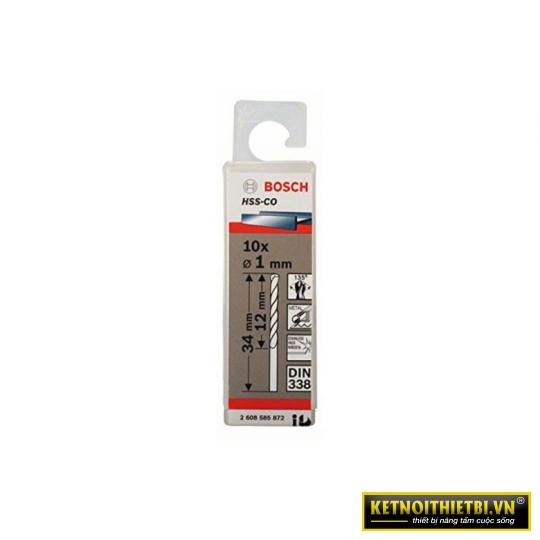 Mũi khoan INOX HSS-Co 1mm (hộp 10 mũi) Bosch 2608585872