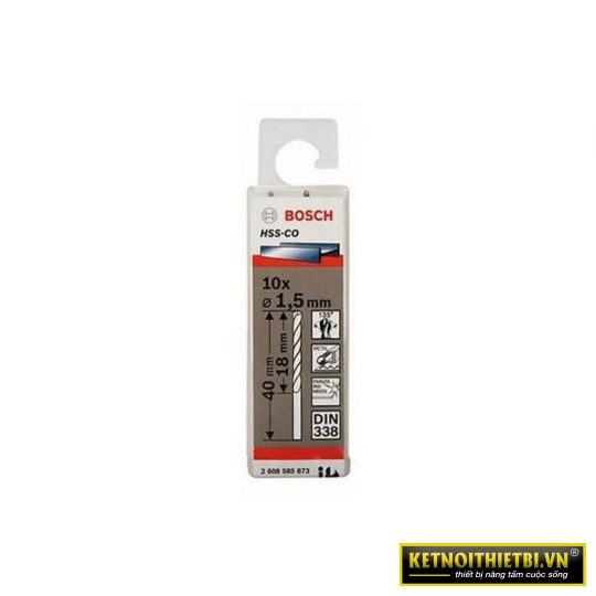 Mũi khoan INOX HSS-Co 1.5mm (hộp 10 mũi) Bosch 2608585873
