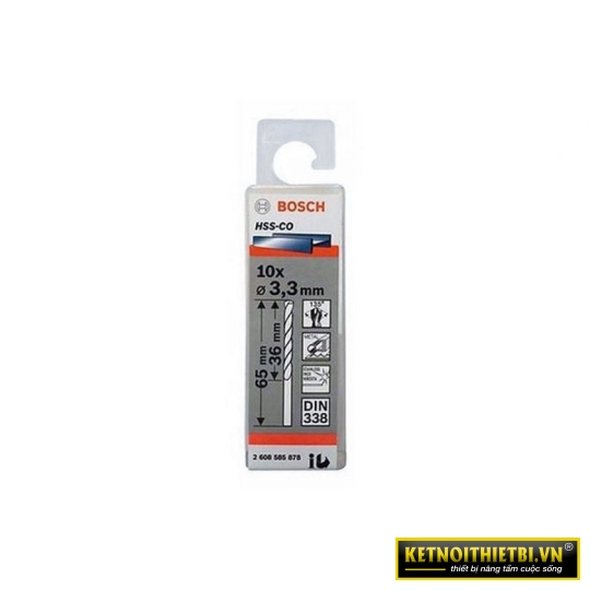 Mũi khoan INOX HSS-Co 3.3mm (hộp 10 mũi) Bosch 2608585878