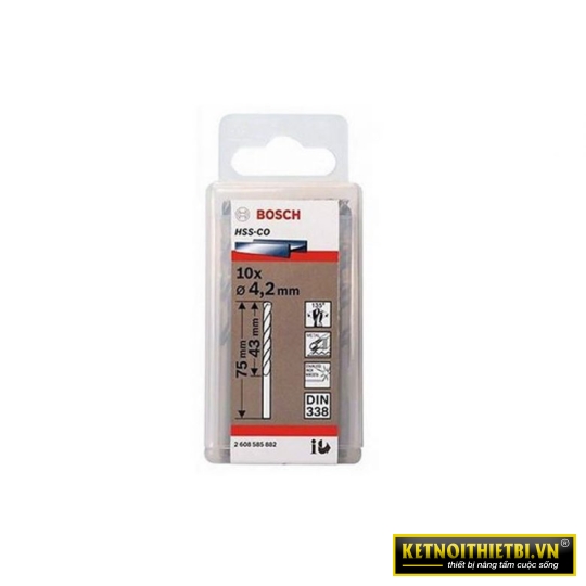 Mũi khoan INOX HSS-Co 4.2mm (hộp 10 mũi) Bosch 2608585882