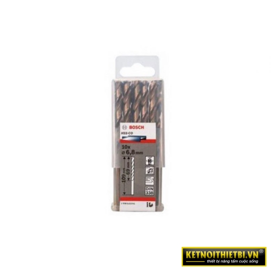 Mũi khoan INOX HSS-Co 6.8mm (hộp 10 mũi) Bosch 2608585891