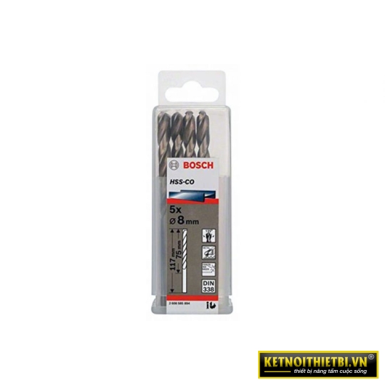 Mũi khoan INOX HSS-Co 8mm (hộp 5 mũi) Bosch 2608585894