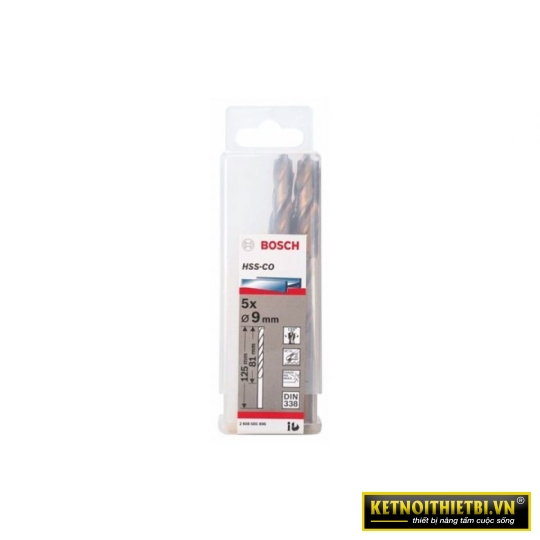 Mũi khoan INOX HSS-Co 9mm (hộp 5 mũi) Bosch 2608585896