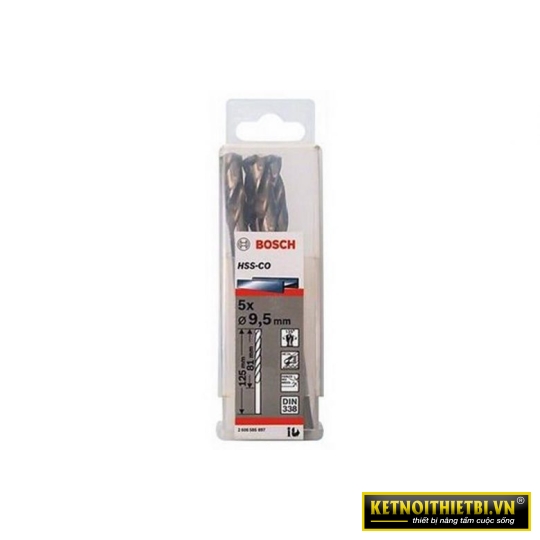 Mũi khoan INOX HSS-Co 9.5mm (hộp 5 mũi) Bosch 2608585897