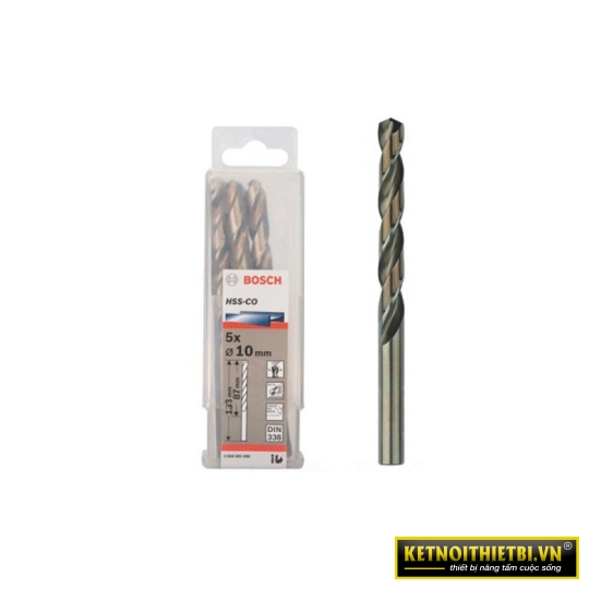 Mũi khoan INOX HSS-Co 10mm (hộp 5 mũi) Bosch 2608585898