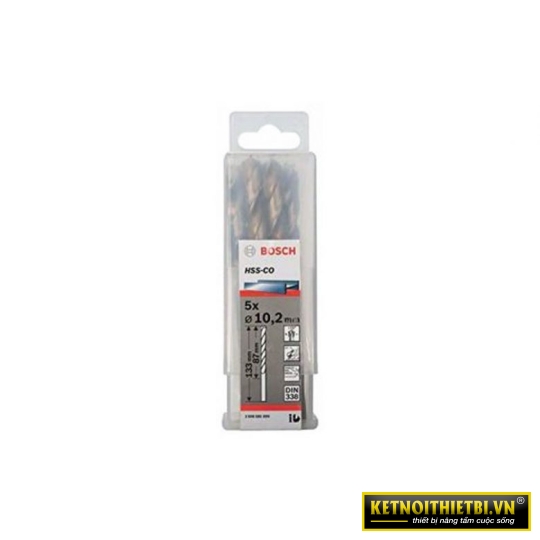 Mũi khoan INOX HSS-Co 10.2mm (hộp 5 mũi) Bosch 2608585899