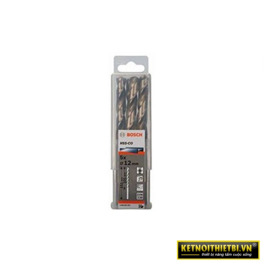 Mũi khoan INOX HSS-Co 12mm (hộp 5 mũi) Bosch 2608585903