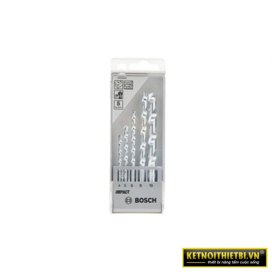 Mũi khoan tường bộ 5 mũi (4/5/6/8/10mm) Bosch 2608590090