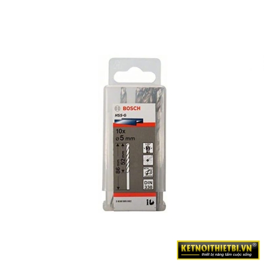 Mũi khoan sắt HSS-G 5mm (hộp 10 mũi) Bosch 2608595062