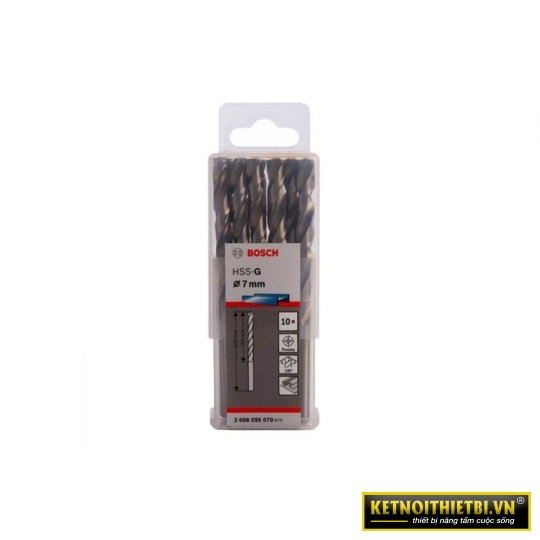 Mũi khoan sắt HSS-G 7mm (hộp 10 mũi) Bosch 2608595070