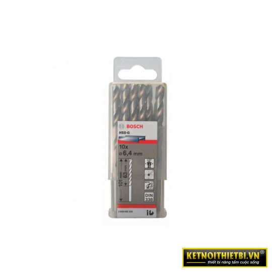 Mũi khoan sắt HSS-G 6.4mm (hộp 10 mũi) Bosch 2608595335