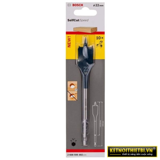 Mũi khoét gỗ đuôi cá 22x152mm Bosch 2608595492
