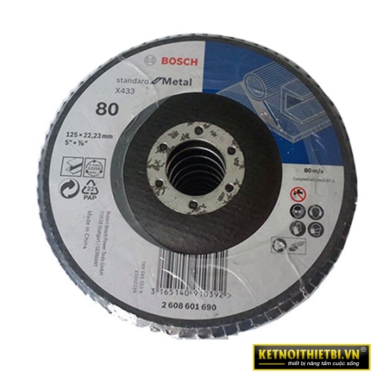 Đĩa nhám xếp Alox P80 Ø125mm Bosch 2608601690
