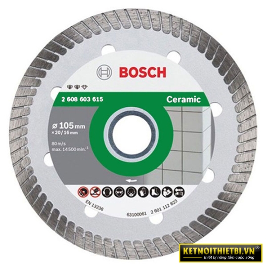 Đĩa cắt kim cương Turbo 105mm ceramic Bosch 2608603615