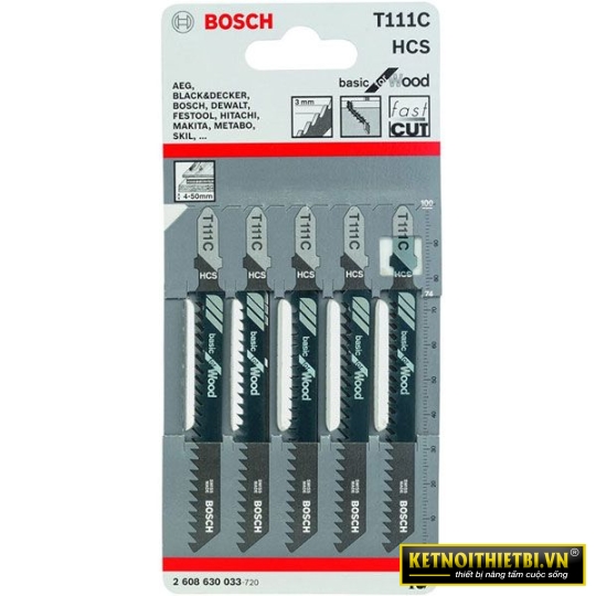 Lưỡi cưa lọng T 111 C &#8211; Gỗ 5 lưỡi Bosch 2608630033