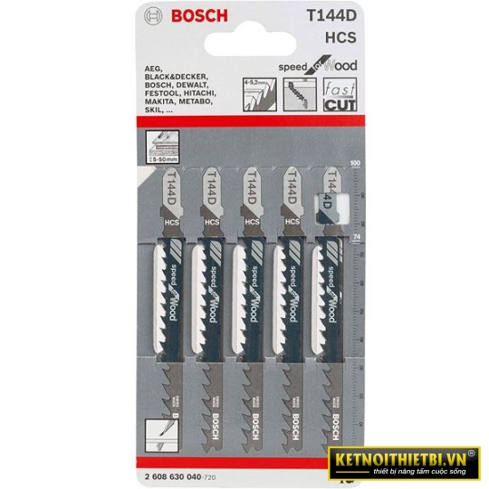 Lưỡi cưa lọng T 144 D &#8211; Gỗ 5 lưỡi Bosch 2608630040