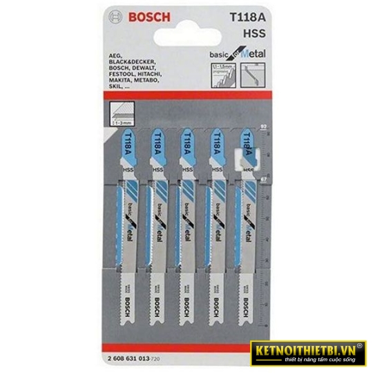 Lưỡi cưa lọng T 118 A &#8211; Sắt 5 lưỡi Bosch 2608631013