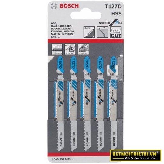 Lưỡi cưa lọng T 127 D &#8211; Nhôm 5 lưỡi Bosch 2608631017