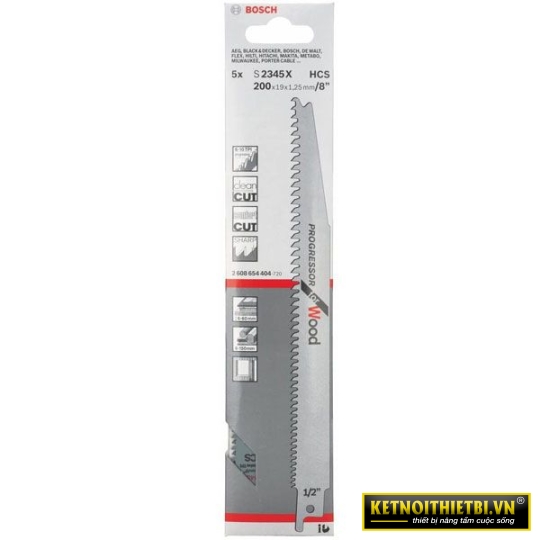 Lưỡi cưa kiếm S 2345 X &#8211; Gỗ 5 lưỡi Bosch 2608654404