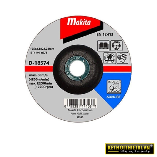 Đá cắt sắt A30S 125x3x22.23mm Makita D-18574