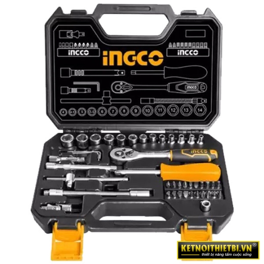 Bộ 45 đầu tuýp 1/4 in và cần 2 chiều INGCO HKTS14451