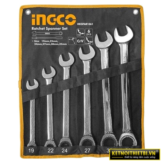 Bộ 6 cờ lê vòng miệng hai chiều 19- 32mm INGCO HKSPAR1061