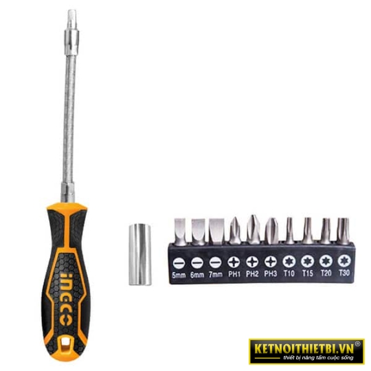 Bộ 12 tua vít thay đổi trục linh hoạt INGCO AKSDFL1208