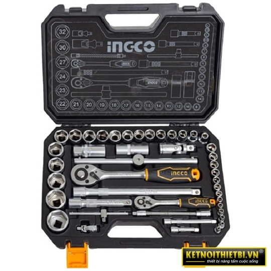 Bộ 44 đầu tuýp 1/4 in và 1/2 in INGCO HKTS42441
