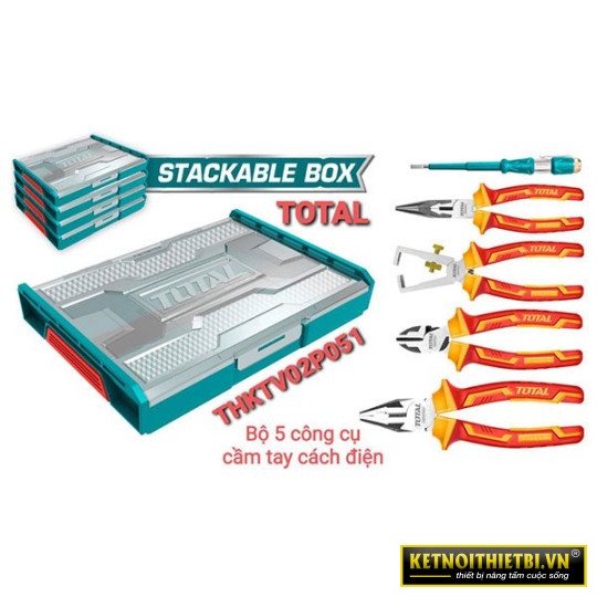 Bộ 5 công cụ cầm tay cách điện Total THKTV02P051