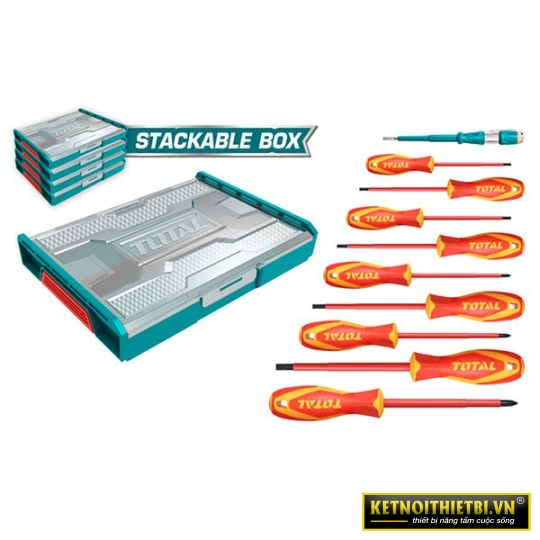 Bộ 10 công cụ cầm tay cách điện Total THKTV02S101