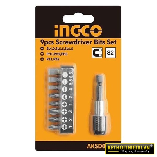 Bộ 9 đầu tua vít INGCO AKSD0071