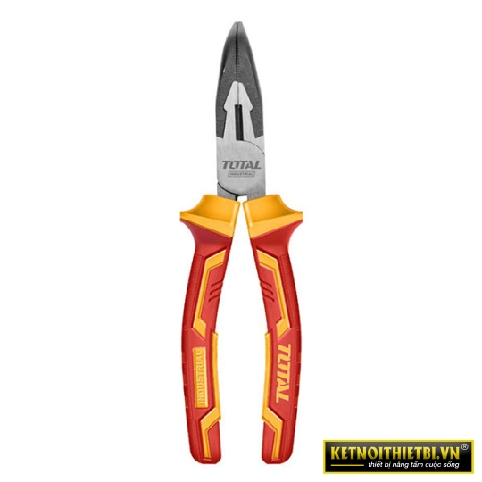 Kềm mũi nhọn mỏ cong cách điện 8in Total THTIP2481