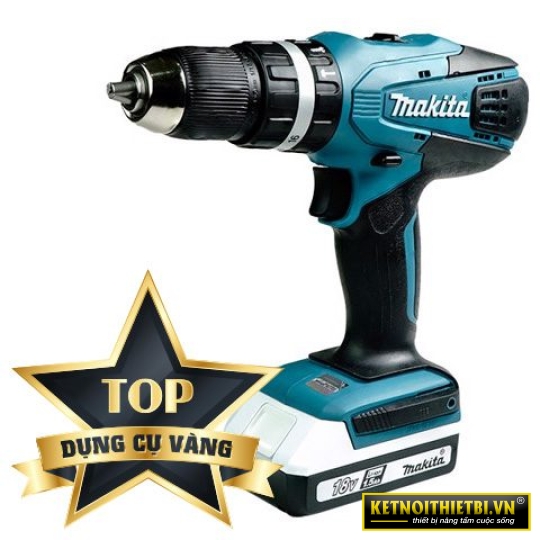 Máy khoan búa và vặn vít Pin 18V Makita HP457DWE