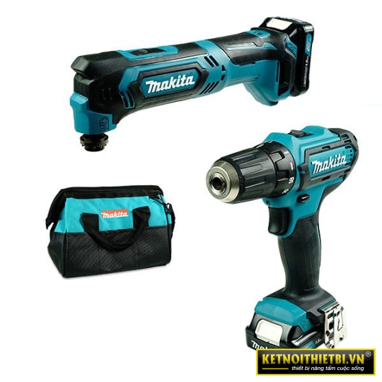Bộ sản phẩm máy đa năng, máy khoan vặn vít pin 12V Makita CLX225SX1