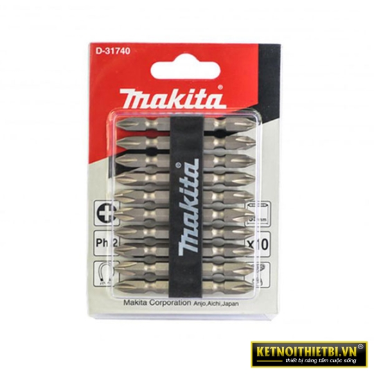 Bộ mũi vặn vít 2 đầu 10 cái Makita D-31740