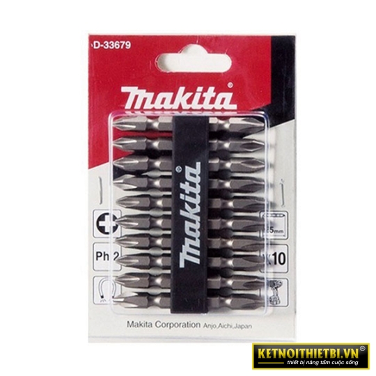 Bộ mũi vít 2 đầu 10 cái Makita D-33679