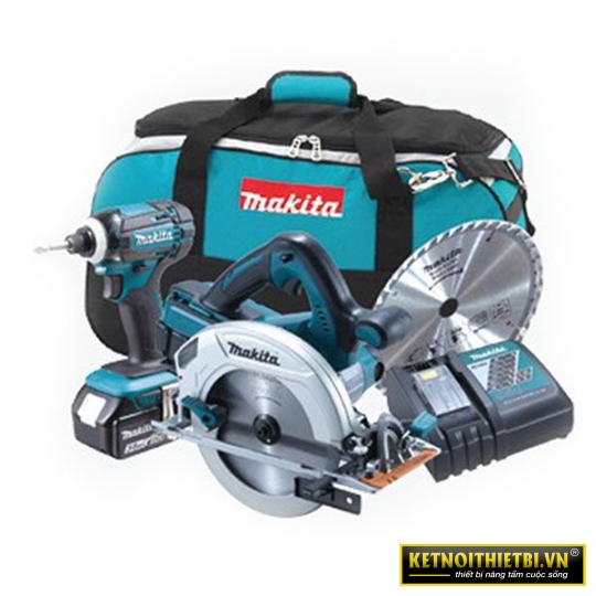 Bộ sản phẩm máy cưa đĩa, máy vặn vít pin 18V Makita DLX2239M