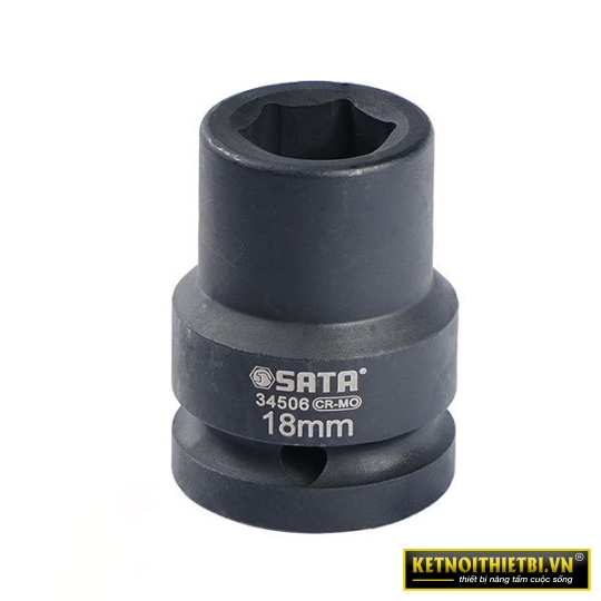 Đầu tuýp đen 6 cạnh 3/4in &#8211; 18mm Sata 34506