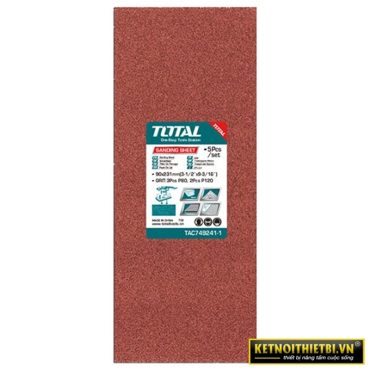 Giấy chà nhám chữ nhật 90x231mm Total TAC749241-1