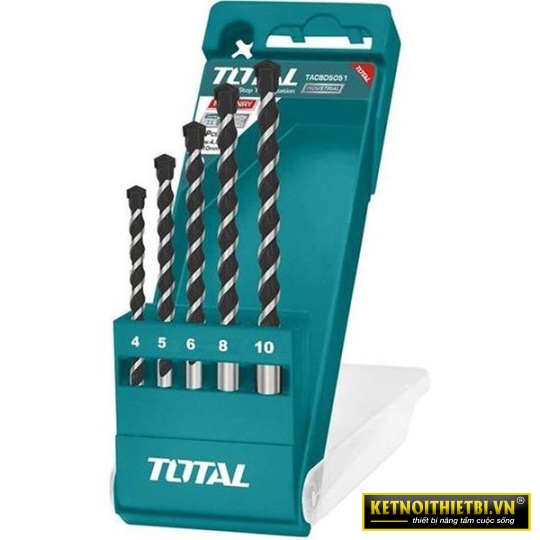 Bộ 5 mũi khoan bê tông đuôi trơn 4-10mm Total TACSD5051